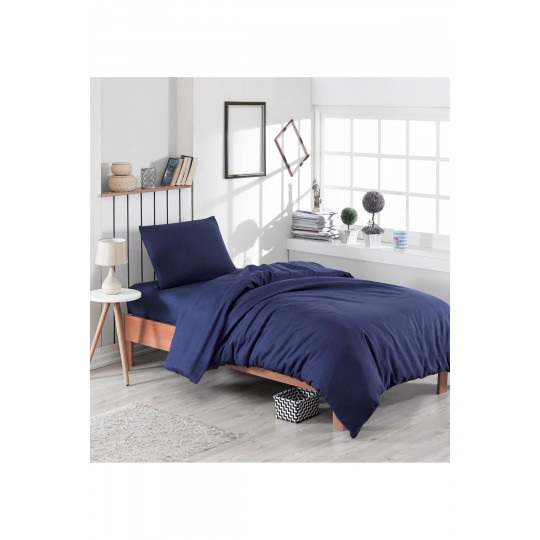 Tek Kişilik 100x200 Lastikli Çarşaf Takımı-Lacivert