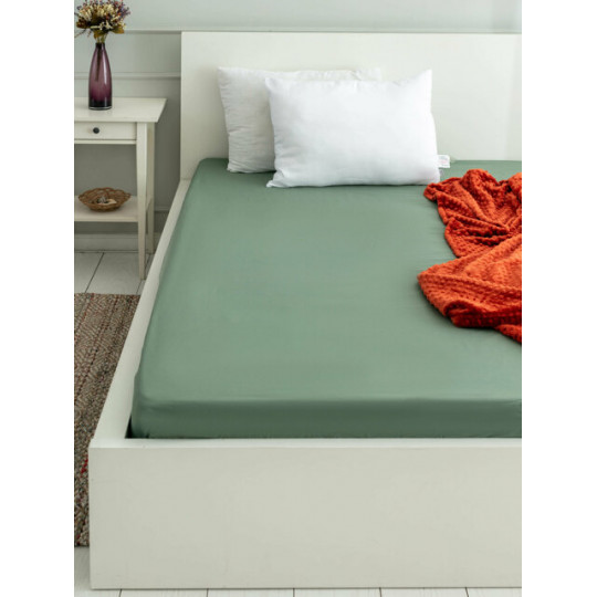 Çift Kişilik 160x200 Lastikli Penye Çarşaf - Asker Yeşili