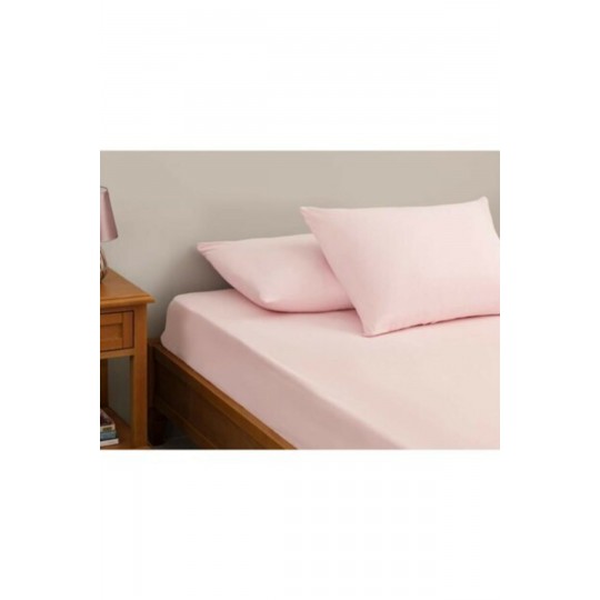Lastikli Çarşaf Takımı - Toz Pembe 100x200