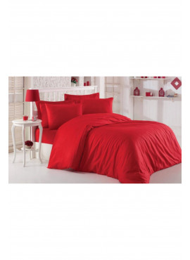 Çift Kişilik Lastikli Kırmızı Nevresim Takımı - 200x220