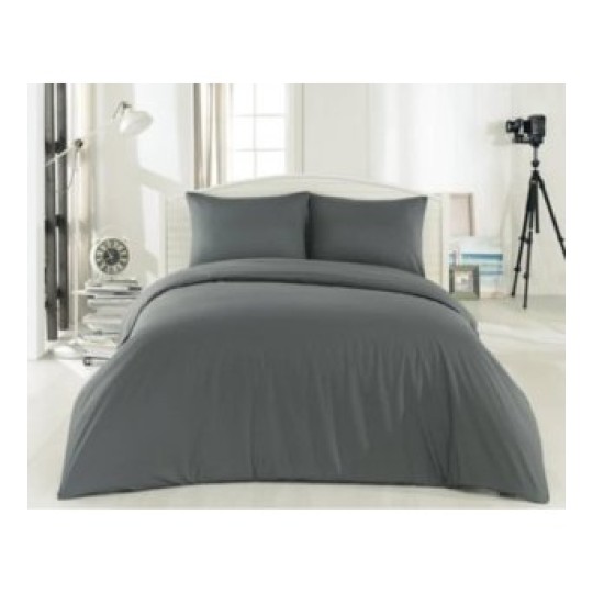 Çift Kişilik Lastikli Nevresim Takımı 200x220 - Koyu Gri