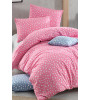Çift Kişilik Lastiksiz Pembe Yıldız Desenli Nevresim Takımı - 200x220