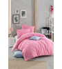 Çift Kişilik Lastiksiz Pembe Yıldız Desenli Nevresim Takımı - 200x220