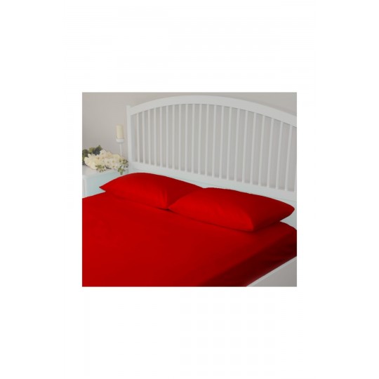 Çift Kişilik Lastiksiz Kırmızı Çarşaf Takımı - 240x260