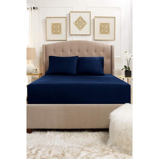 Çift Kişilik Lastiksiz Lacivert Çarşaf Takımı - 240x260