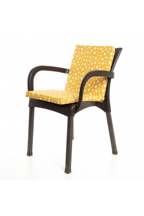 Sarı Yıldız Desenli Sandalye Minderi 1 Adet
